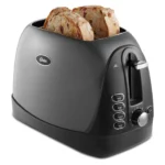 Oster 2-Slice Extra Wide Slot Stainless Steel Toaster with Advanced Toast Technology in Metallic Gray