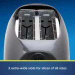 Oster 2-Slice Extra Wide Slot Stainless Steel Toaster with Advanced Toast Technology in Metallic Gray - Görsel 2