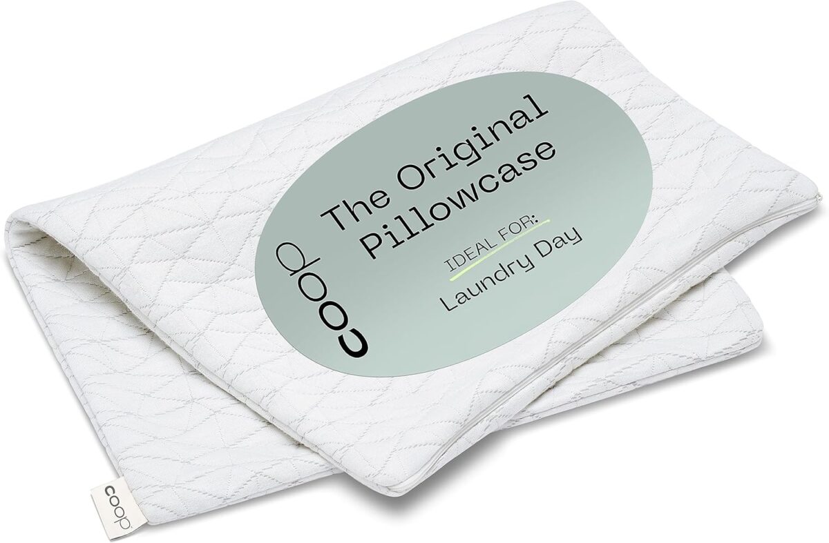 Coop Home Goods Original Pillow Case, Queen Size Pillow Case for Memory Foam Pillows, Breathable Ultra Soft Lulltra Fabric Cover with Zipper, Polyester/Rayon - Görsel 1