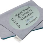Coop Home Goods Nylon Camping and Travel Pillow Cover, Waterproof Camping Pillow Protector, Zippered Cover, Washable Travel Pillowcase (Grey)