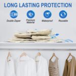 20 Pack Vacuum Storage Bags with Hand Pump, 4 Jumbo + 4 Large + 4 Medium + 8 Small Plastic Packaging Bags, 80% Space Saver Vacuum Seal Bags for Clothing, Travel Lugggage, Blankets, Comforters - Görsel 6