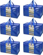 6-Pack Oversized Moving Bags with Reinforced Handles, Heavy-Duty Storage Tote Moving Supplies for Packaging, Camping