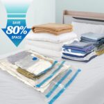 20 Pack Vacuum Storage Bags with Hand Pump, 4 Jumbo + 4 Large + 4 Medium + 8 Small Plastic Packaging Bags, 80% Space Saver Vacuum Seal Bags for Clothing, Travel Lugggage, Blankets, Comforters - Görsel 7