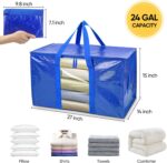 6-Pack Oversized Moving Bags with Reinforced Handles, Heavy-Duty Storage Tote Moving Supplies for Packaging, Camping - Görsel 2