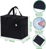 2 Pack Cooler Bags - Insulated for Food Delivery, Collapsible and Reusable Shopping Bags with Zipper, Foldable, Heavy-Duty, Stands Upright - Ideal for Groceries - Görsel 2