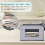 4 Size China Storage Containers for Dishes Plate Hard Shell, Holiday Ornament Storage Box, Moving Case for Packing Dinnerware Glasswear - Görsel 5
