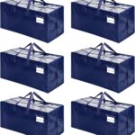 6 Pack Moving Bags w/Backpack Straps, Heavy Duty, Moving Boxes Alternative, Packing Supplies, Large Storage Totes for Dorm Room Essentials with Zipper for Clothes