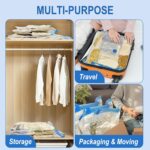 20 Pack Vacuum Storage Bags with Hand Pump, 4 Jumbo + 4 Large + 4 Medium + 8 Small Plastic Packaging Bags, 80% Space Saver Vacuum Seal Bags for Clothing, Travel Lugggage, Blankets, Comforters - Görsel 5