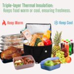 2 Pack Cooler Bags - Insulated for Food Delivery, Collapsible and Reusable Shopping Bags with Zipper, Foldable, Heavy-Duty, Stands Upright - Ideal for Groceries - Görsel 4