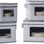 4 Size China Storage Containers for Dishes Plate Hard Shell, Holiday Ornament Storage Box, Moving Case for Packing Dinnerware Glasswear