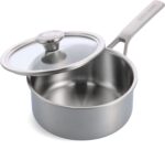 Tri-Ply Stainless Steel 3QT Saucepan Pot with Lid