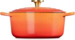 Le Creuset Enameled Cast Iron Signature Round Dutch Oven, 4.5 qt., Flamme Doree with Crucible Knob - Image 4