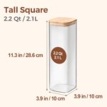 ComSaf Glass Spaghetti Pasta Storage Containers with Lids 2.2 Qt Set of 3