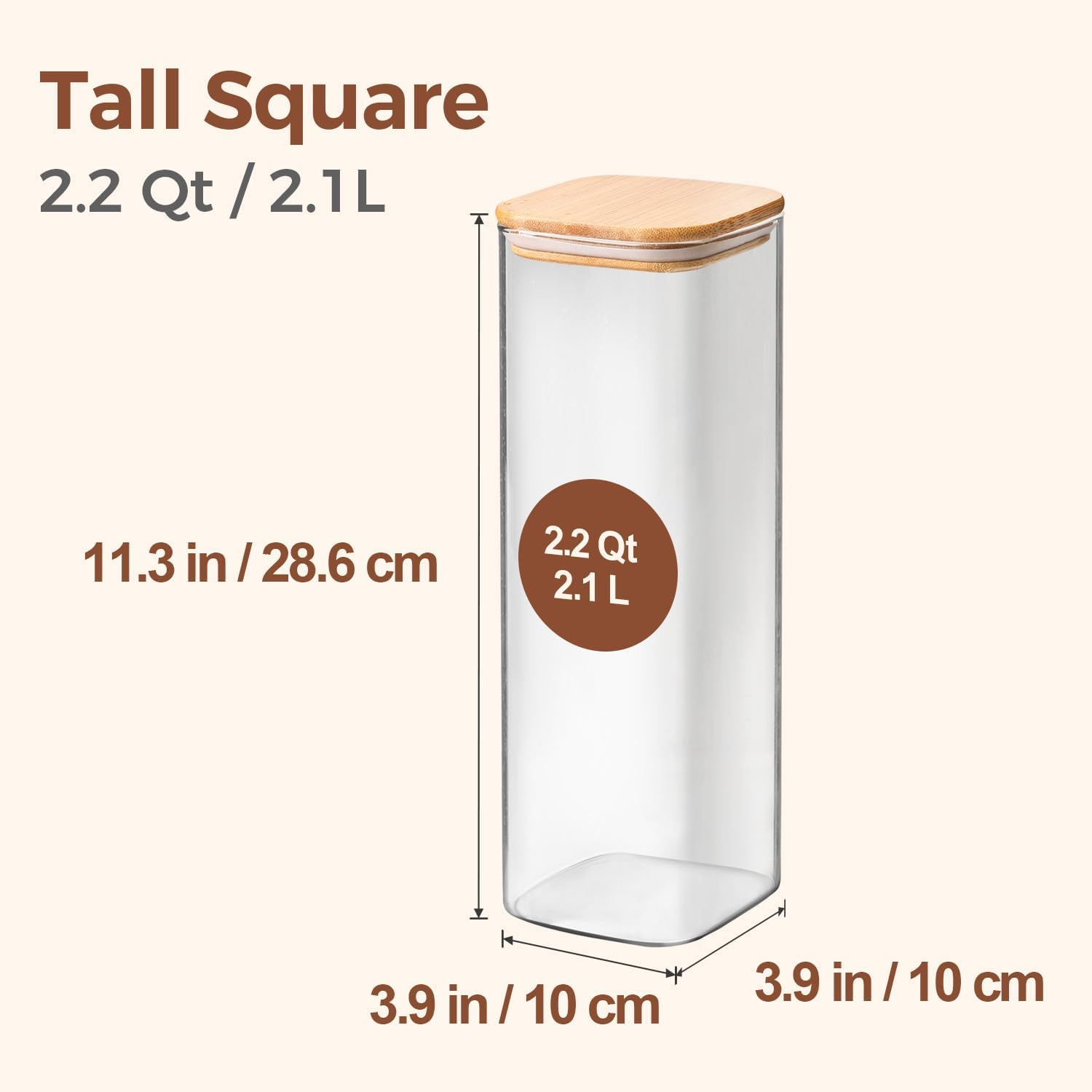 61mvRYmKsrL._AC_SL1500_ ComSaf Glass Spaghetti Pasta Storage Containers with Lids 2.2 Qt Set of 3 - Image 1