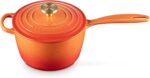 Le Creuset Enameled Cast Iron Signature Round Saucepan, 2.25 qt., Flamme Doree with Crucible Knob - Image 2
