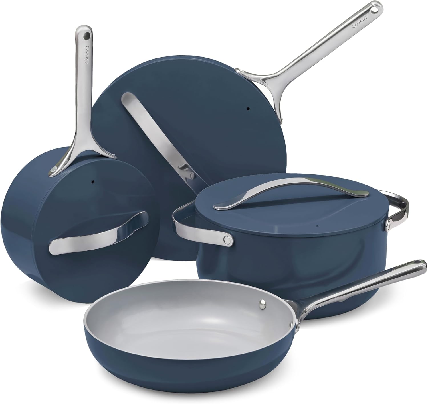 71DkrZ4tpYL._AC_SL1500_ Caraway Nonstick Ceramic Cookware Set (12 Piece) Pots, Pans, Lids and Kitchen Storage - Image 1