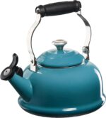 Le Creuset Enamel On Steel Whistling Tea Kettle with Metal Finishes, 1.7 qt., Caribbean - Image 2
