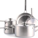 Tri-Ply Stainless Steel 8 Piece Cookware Pots & Pans Set