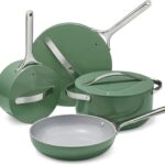 Caraway Nonstick Ceramic Cookware Set (12 Piece) Pots, Pans, Lids and Kitchen Storage