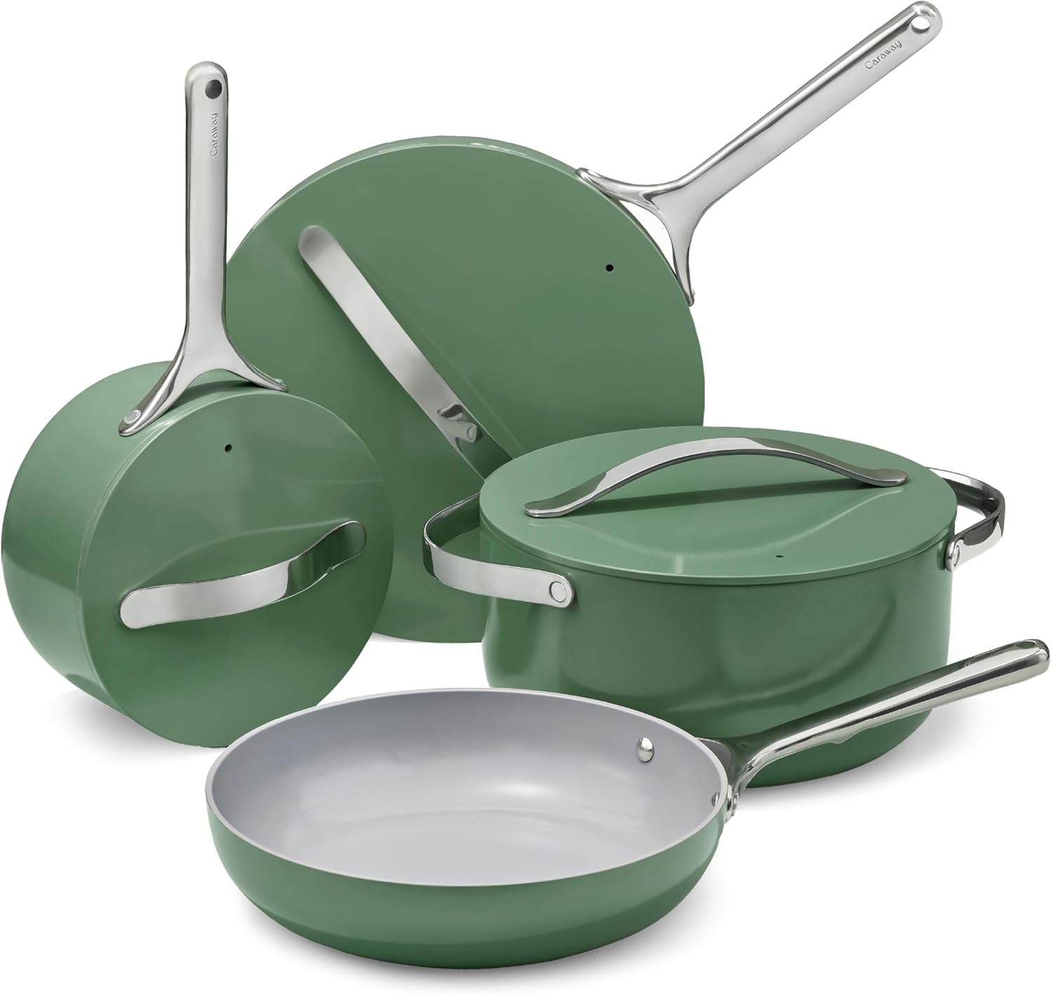 71Q7Pu6JHNL._AC_SL1500_ Caraway Nonstick Ceramic Cookware Set (12 Piece) Pots, Pans, Lids and Kitchen Storage - Image 1