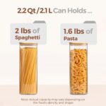 ComSaf Glass Spaghetti Pasta Storage Containers with Lids 2.2 Qt Set of 3 - Image 4