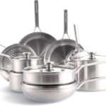 Tri-Ply Stainless Steel 14 Piece Cookware Pots & Pans Set