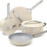 Caraway Nonstick Ceramic Cookware Set (12 Piece) Pots, Pans, Lids and Kitchen Storage
