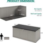 Outdoor Deck Box, Waterproof Resin Box with Lockable Lid