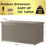 Gallon Lockable Resin Deck Box, Waterproof & UV-Resistant Outdoor Storage Box