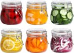 ComSaf Airtight Glass Jars with Lids 17oz Small Food Storage Container Set of 6