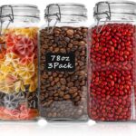 ComSaf Airtight Glass Jars with Lids 78oz Set of 3