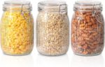 ComSaf Airtight Glass jar with lid 37oz Set of 3