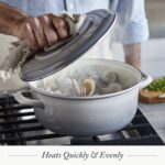 Round Dutch Oven Casserole Pot with Lid, European Crafted Enameled Iron Stockpot 5.3QT - Image 4