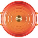 Le Creuset Enameled Cast Iron Signature Braiser 3.5 qt., Flamme Doree with Crucible Knob