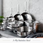 Tri-Ply Stainless Steel 14 Piece Cookware Pots & Pans Set - Image 2