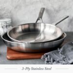 Tri-Ply Stainless Steel 10” and 12” Frying Pan Skillet Set - Image 2