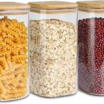 ComSaf Airtight Glass Storage Canister with Wood Lid (1.6 Qt)