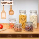ComSaf Airtight Glass Jars with Lids 78oz Set of 3 - Image 4