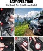 12V Tire Inflator Portable Air Compressor - Image 7