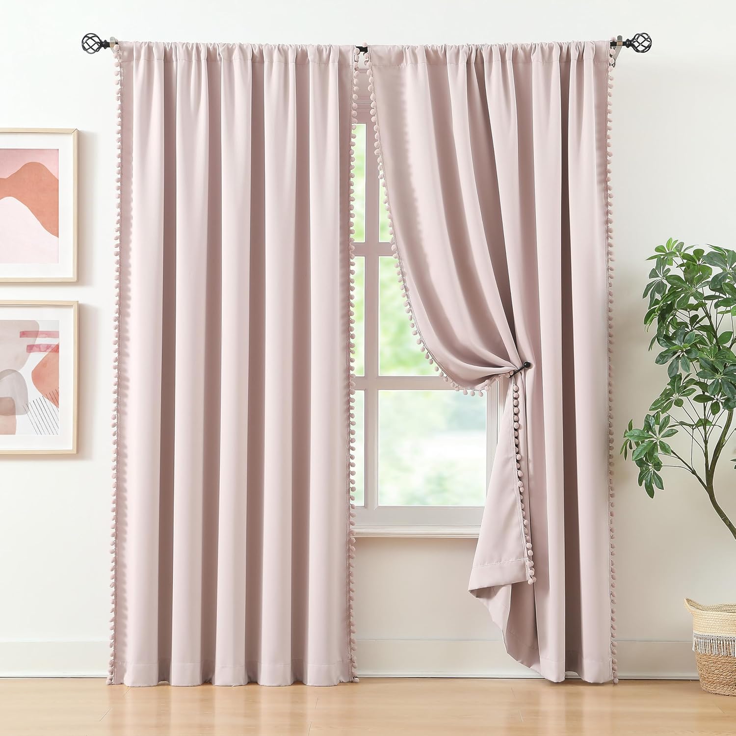 81ggpN2vaoL._AC_SL1500_ Treatmentex Pink Blackout Curtains for Bedroom - Image 1