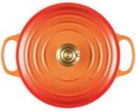Le Creuset Enameled Cast Iron Signature Round Dutch Oven, 4.5 qt., Flamme Doree with Crucible Knob