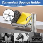 Soap Dispenser for Kitchen Sink, Built in Soap Dispenser Pump with Sponge Holder - Image 4