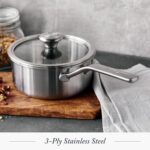 Tri-Ply Stainless Steel 3QT Saucepan Pot with Lid - Image 3
